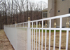 Elite EFF-25 white aluminum fencing with golden finials and ball caps